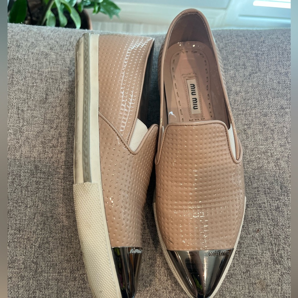 Pre Owned Authentic Miu Miu Flats Size 6 In Peach - image 2